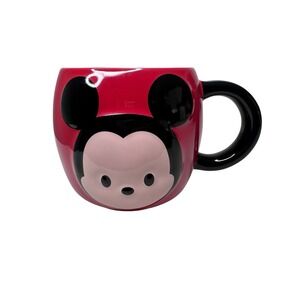 NEW Disney Store Mickey Mouse Tsum Tsum Mug Coffee Cup Red w/Micky Tail